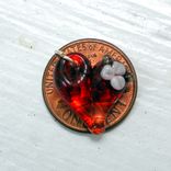 Glass Heart Charm Flower, Lampwork Hand Blown Boro Charm, Heart Jewelry, Red Mini Tiny Baby Heart 1 small