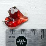 Glass Heart Charm Flower, Lampwork Hand Blown Boro Charm, Heart Jewelry, Red Mini Tiny Baby Heart 4 small