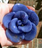 Purple Glass Rose Long Stemmed, Blown Flower Hand Blown, Lavender Extra Large Rose 3 small