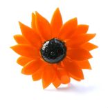 Black Eyed Susan, Lampwork Hand Blown Glass Flowers, Spring Daisies Sun Flower, Boro Sra 1 small