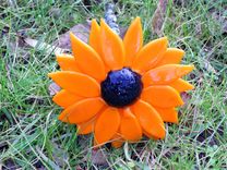 Black Eyed Susan, Lampwork Hand Blown Glass Flowers, Spring Daisies Sun Flower, Boro Sra 3 small