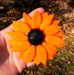 Black Eyed Susan, Lampwork Hand Blown Glass Flowers, Spring Daisies Sun Flower, Boro Sra 4 small