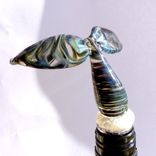 Whale Tail Bottle Stopper Glass Statue, Flamework Sculptural Sea Life, Lampwork Handblown Humpback 2 small