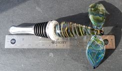 Whale Tail Bottle Stopper Glass Statue, Flamework Sculptural Sea Life, Lampwork Handblown Humpback 3 small