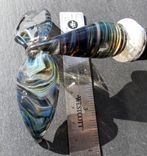 Whale Tail Bottle Stopper Glass Statue, Flamework Sculptural Sea Life, Lampwork Handblown Humpback 4 small