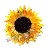 Glass Sun Flower, Hand Blown And Gorgeous ! 1 small