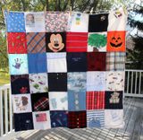 Baby Clothes Memory Blanket - Chenille Back 1 small