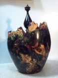 Buckeye Burl Vessel W/Finial Top 2 small