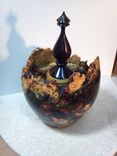 Buckeye Burl Vessel W/Finial Top 4 small