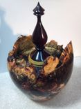 Buckeye Burl Vessel W/Finial Top 5 small