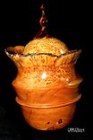 Alligator Juniper Burl Hollow Vessel W/Finial Top 1 small