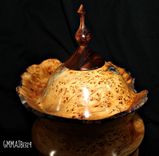 Alligator Juniper Burl Hollow Vessel W/Finial Top 2 small