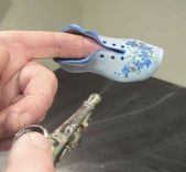 Restoration Of A Broken Miniature Ceramic Shoe 1 small