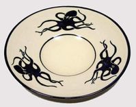 Black And White Sgraffito Pottery Bowls Set 1 small