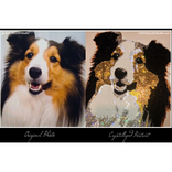 Custom Crystallized Pet Portrait Dog Cat Animal Bling Genuine European Crystals Bedazzled Museum 1 small