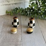 Whimsical Checks Mini Salt And Pepper Shakers Buffalo Check Decor 2 small