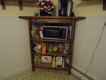 Rustic Kitchen Corner Shelf And Microwave Stand 2 small