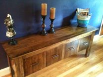 Reclaimed Console Table W/Shelves 1 small