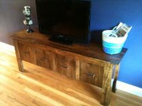 Reclaimed Console Table W/Shelves 3 small