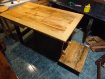 Reclaimed Mill Table Desk With Printer Stand And Drawer 1 small