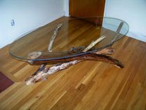 Driftwood Glass Topped Coffee Table 2 small