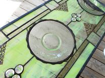 Antique Stained Glass Transom Window, Vintage Window Valance, Recycled Glass 6 small