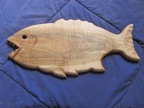 Hand Carved Hanging Fish Cutting Board. 2 small
