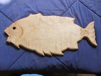 Hand Carved Hanging Fish Cutting Board. 3 small