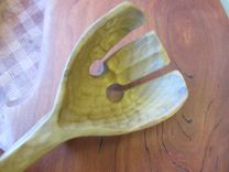Handcarved Wooden Salad Sets 3 small