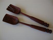 Handcarved Wooden Salad Sets 6 small
