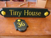 Hand Carved And Painted Signs And Decorative Carving. 11 small