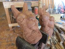 Hand Carved And Painted Signs And Decorative Carving. 13 small