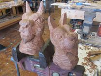 Hand Carved And Painted Signs And Decorative Carving. 12 small