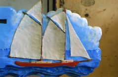 Hand Carved And Painted Signs And Decorative Carving. 1 small