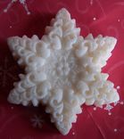 Clearance Sale Snowflake Soap With Sparkles, Peppermint Scent, Palm Coconut Oil Soap 4 small