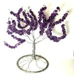 Amethyst Gemstone Tree Of Life Sculpture - Genuine Amethyst - February Birthstone - Large 2 small