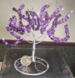 Amethyst Gemstone Tree Of Life Sculpture - Genuine Amethyst - February Birthstone - Large 3 small