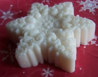 Three Bars 3 Pack - Snowflake Soap With Glitter, Peppermint Vanilla Scent 5 small