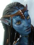 Headpiece - Neytiri Avatar Costume Halloween Headband - Black Leather 1 small