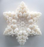 Snowflake Soap - Peppermint Vanilla Scent - Detailed Elaborate Soap 3 small