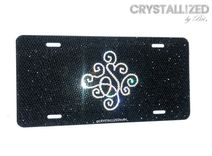 Personalized Fully Crystallized Vanity Front License Plate Genuine European Crystals Bedazzled 2 small
