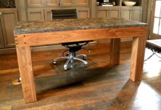 Walnut Parsons Style Desk With Granite Top 1 small