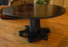 62" Diameter Espresso Stained Hickory Pecan Dining Table 1 small