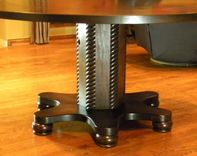 62" Diameter Espresso Stained Hickory Pecan Dining Table 2 small