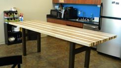 Maple And Walnut Breakroom Counter Height Table 2 small