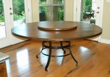 72" Diameter Dining Table From Reclaimed Boxcar Planks 1 small