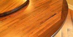 72" Diameter Dining Table From Reclaimed Boxcar Planks 5 small