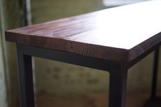 Southern Industrial Design Cube Console Table With Reclaimed Mill Wood Flooring 2 small