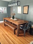 Reclaimed Wood Farmhouse Dining Table / Textured Finish 1 small
