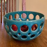 Round Pierced Ceramic Fruit Bowl 6 small